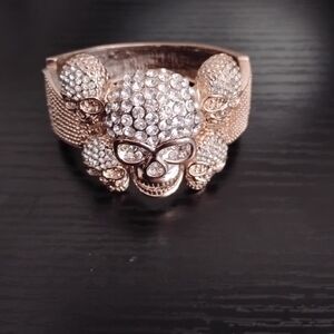 Crystal Skull Gold Bracelet